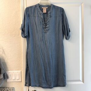 Philosophy Denim Blue Lace-Up Dress